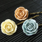 Resin Rose Bobby Pins